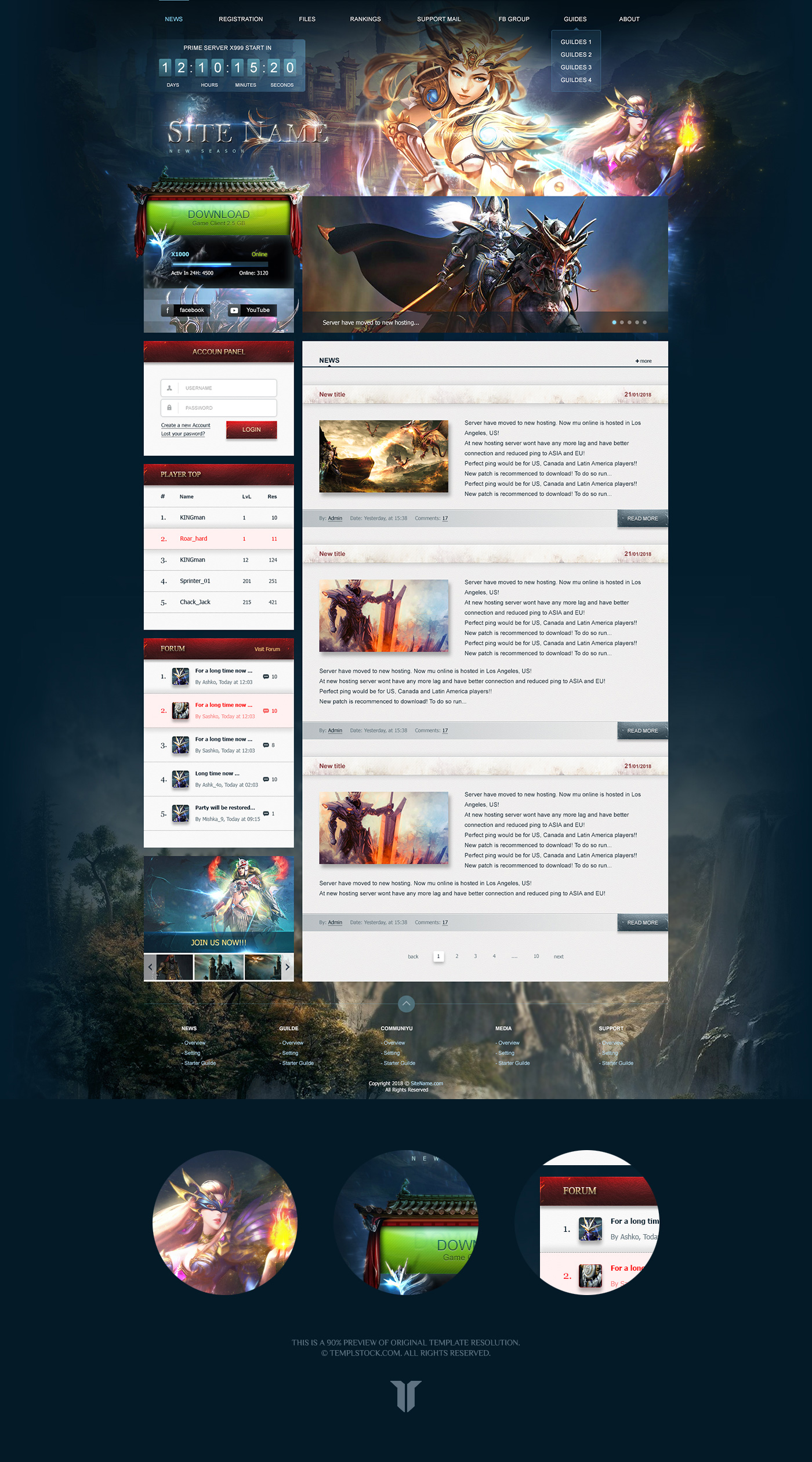 Online Game Website Templates