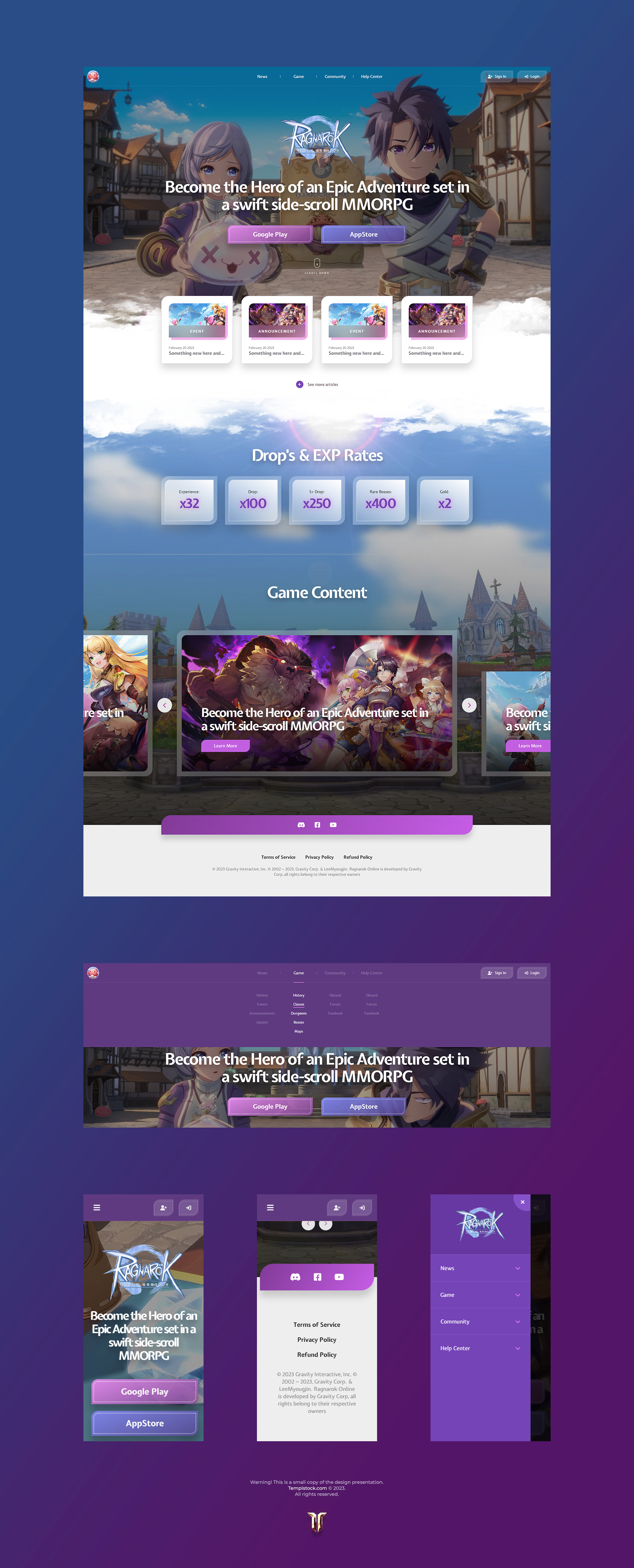 Mmorpg Play Game Website Template