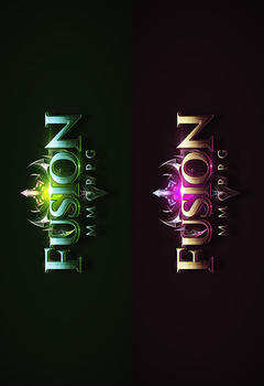 Fusion редактируемый логотип PSD