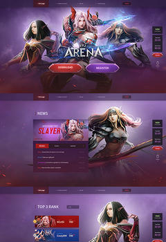Mu Arena Fullscreen Game Website Template